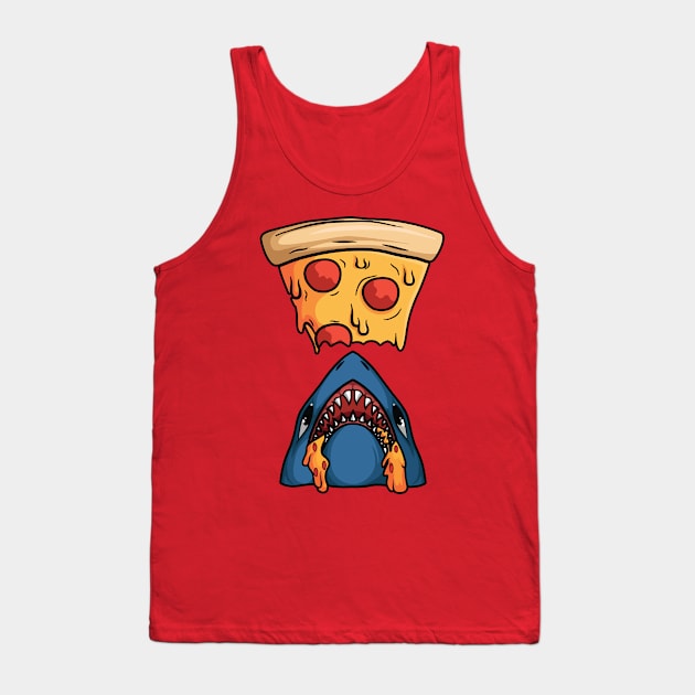 Shark Pizza Tank Top by stopse rpentine